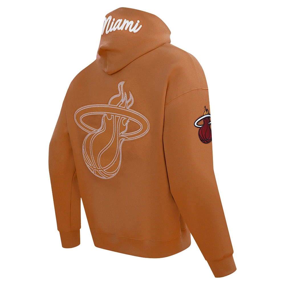 Sweat à capuche épaules tombantes Miami Heat Paint the City Pro Standard pour homme marron