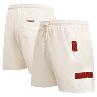 Short tissé triple ton sur Pro Standard Miami Heat crème pour hommes