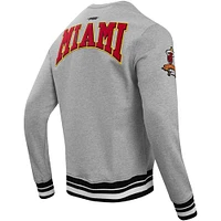 Sweat-shirt Pro Standard pour hommes, gris chiné, emblème Miami Heat Crest