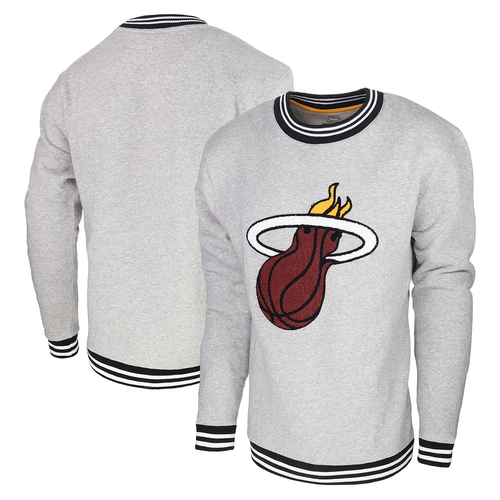 Sweat-shirt Stadium Essentials gris chiné Miami Heat Club Level pour hommes