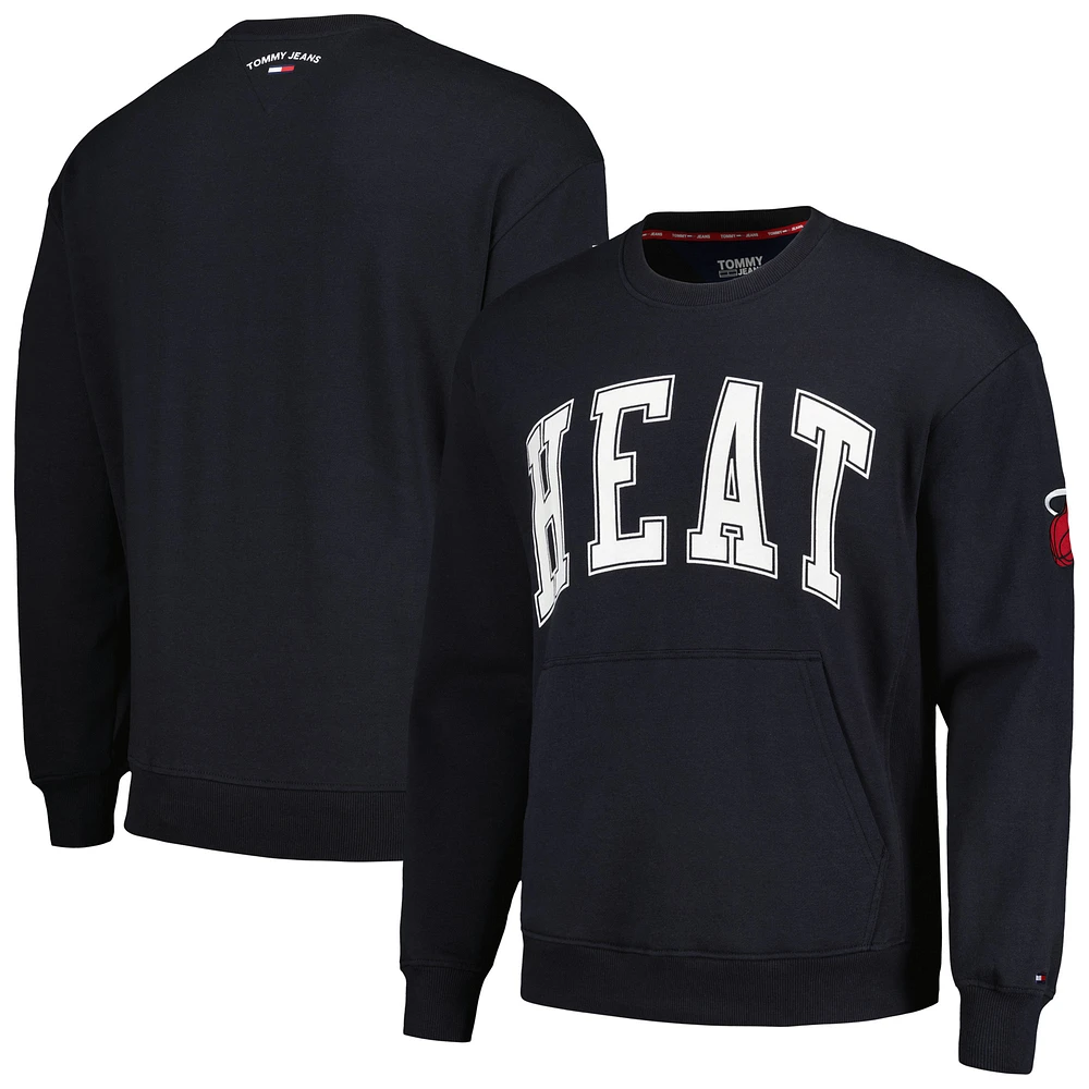 Sweat-shirt Tommy Jeans noir Miami Heat Henry pour hommes