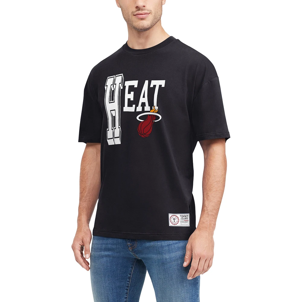 Tommy Jeans - T-shirt Miami Heat Mel Varsity noir pour homme