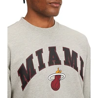 Men's Tommy Jeans Gray Miami Heat James Patch Pullover Sweatshirt