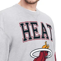 Sweat-shirt à col rond Tommy Jeans gris chiné Miami Heat Hayes pour hommes