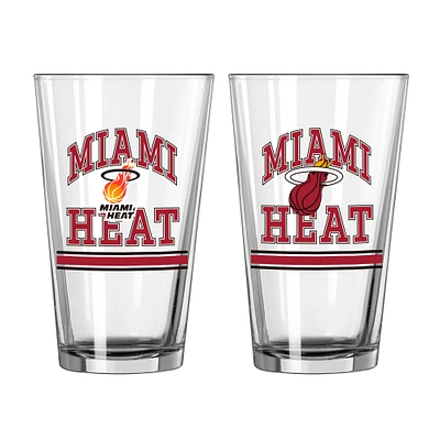 Miami Heat 16oz. Pint Glass Two Pack