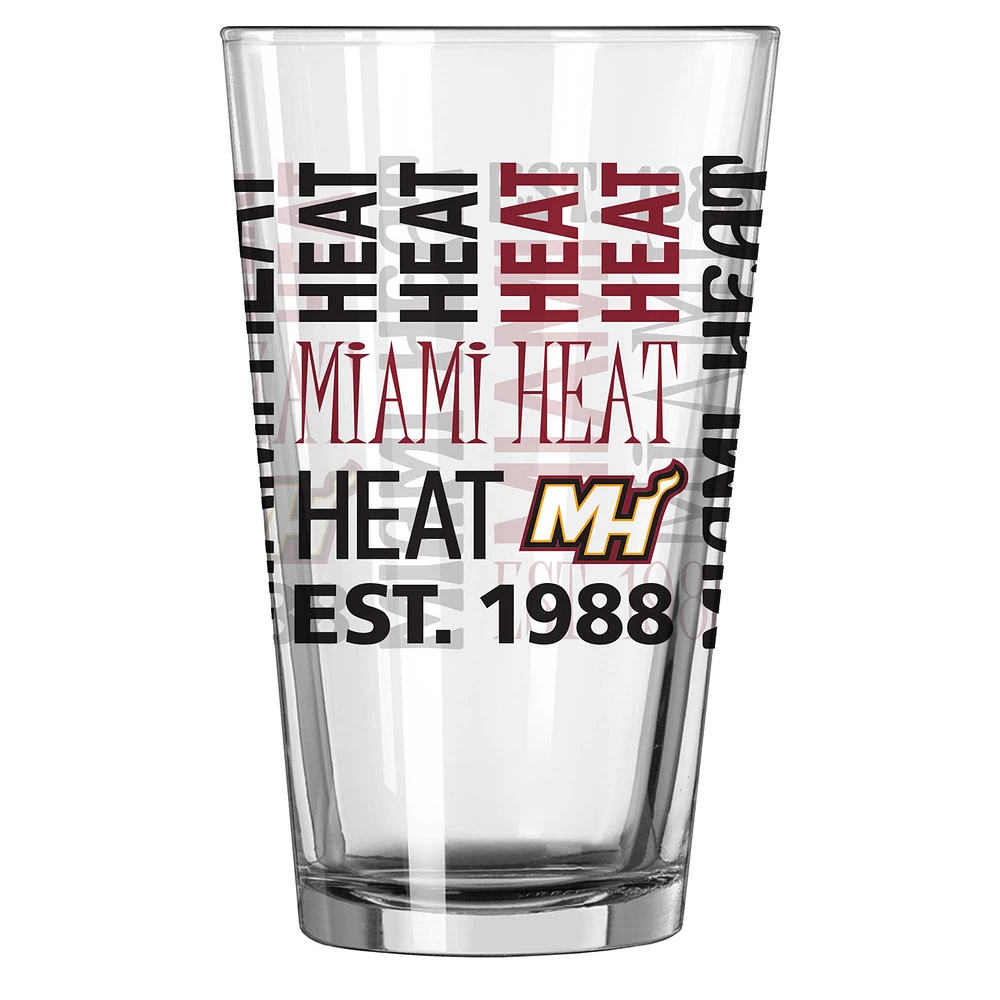 Miami Heat 16oz. Verre à pinte