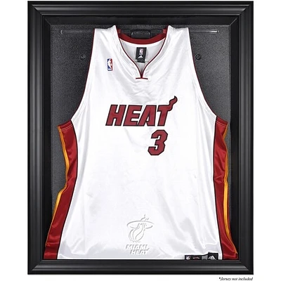 Vitrine de présentation avec logo de l'équipe des Miami Heat à cadre noir