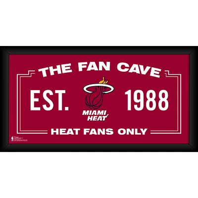 Miami Heat Framed 10" x 20" Fan Cave Collage