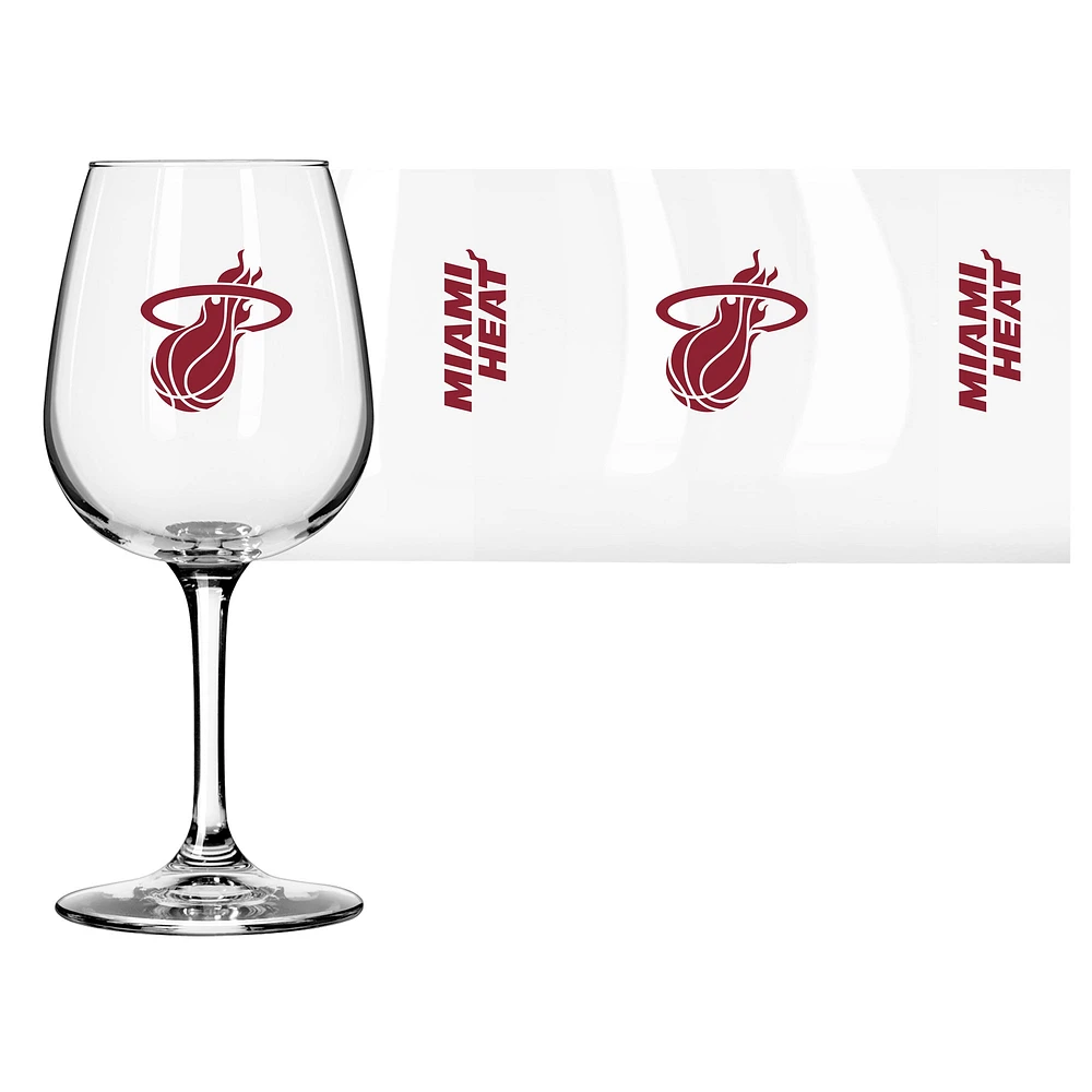 Verre à vin à pied avec logo Miami Heat de 12 oz