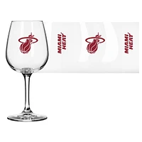 Verre à vin à pied avec logo Miami Heat de 12 oz