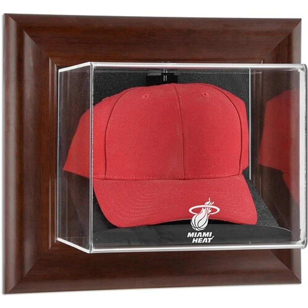 Vitrine de présentation murale encadrée avec logo de l'équipe Miami Heat marron