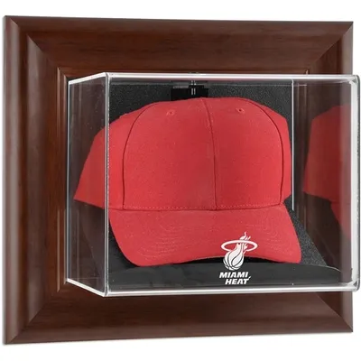 Miami Heat Fanatics Authentic Team Logo Brown Framed Wall-Mountable Cap Display Case