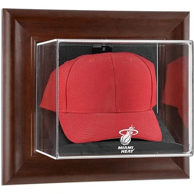 Vitrine de présentation murale encadrée avec logo de l'équipe Miami Heat marron