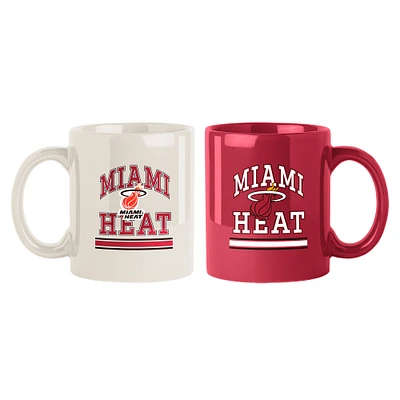 Lot de deux tasses colorées Miami Heat de 15 oz