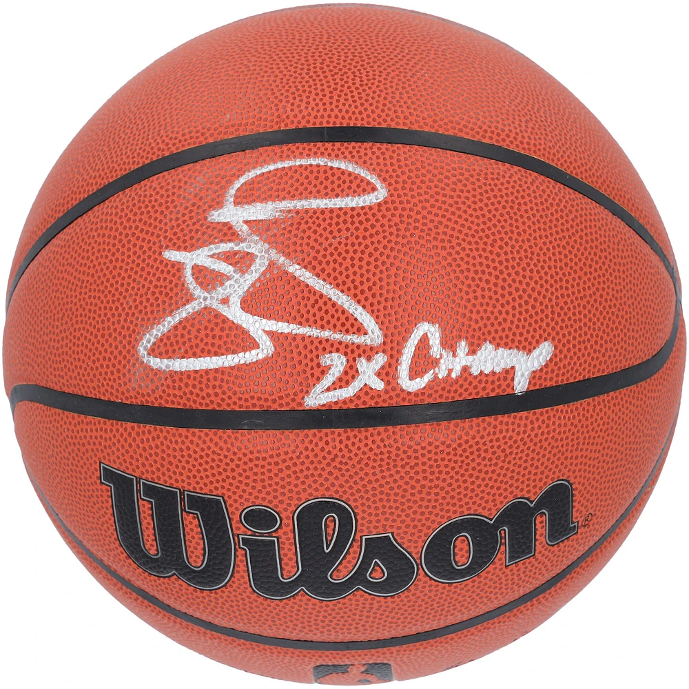 Ballon de basket-ball d'intérieur/extérieur Wilson Authentic Series autographié par Mike Miller Miami Heat avec inscription « 2x Champ »