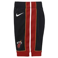 Short Nike noir Miami Heat Icon Replica pour enfants d'âge préscolaire