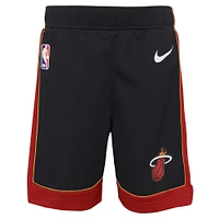 Short Nike noir Miami Heat Icon Replica pour enfants d'âge préscolaire