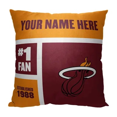 Miami Heat The Northwest Group 18'' x 18'' Colorblock Personalized Throw Pillow