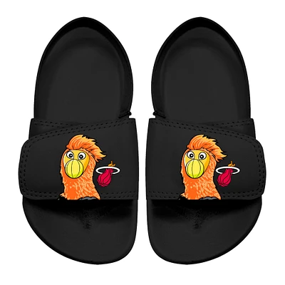 Toddler ISlide Black Miami Heat Mascot Slide Sandals