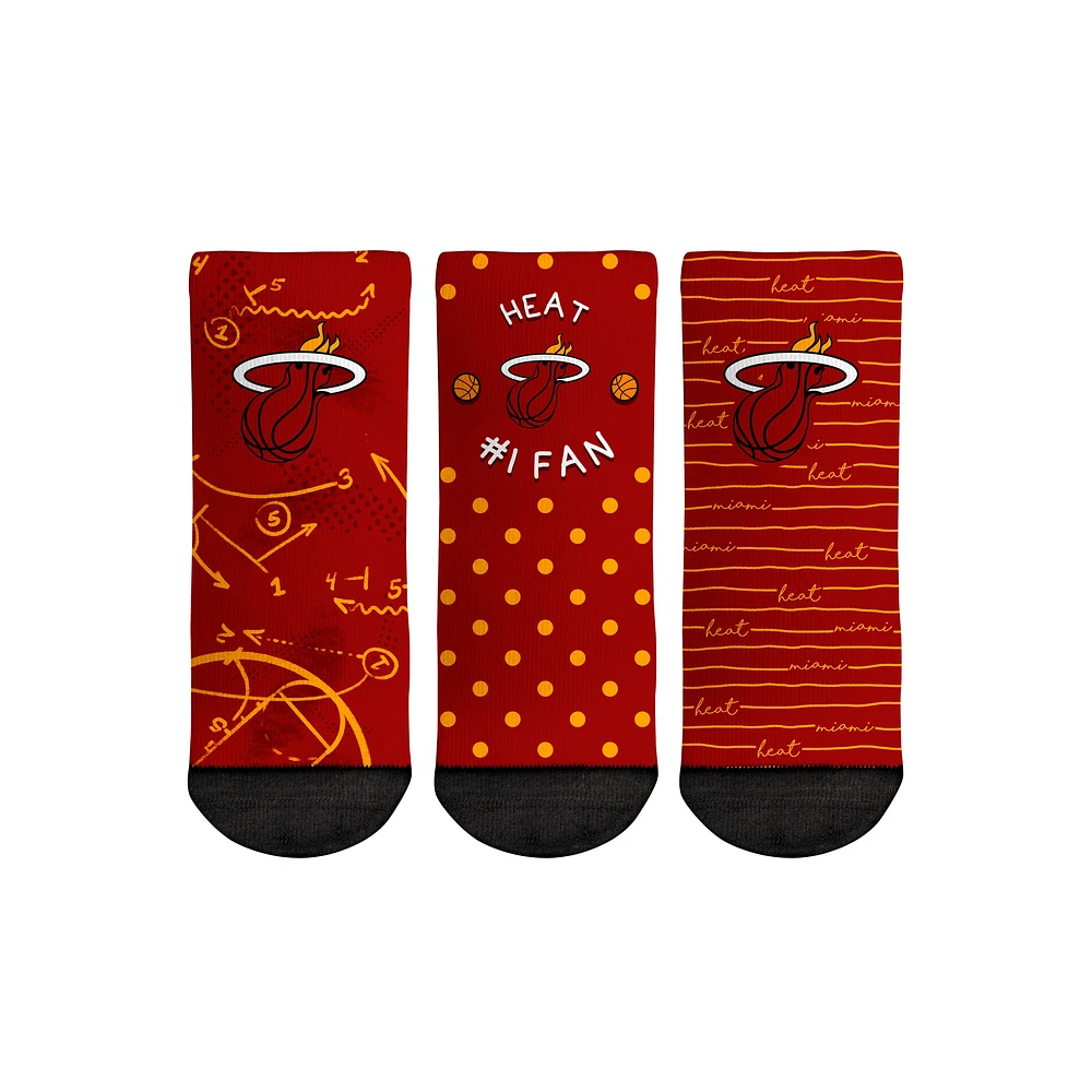 Chaussettes Rock Em pour tout-petit Miami Heat #1 Fan Lot de 3 paires de chaussettes