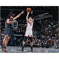 Tyler Herro Miami Heat Autographed 8" x 10" Shooting vs. Brooklyn Nets Photograph