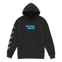 Sweat à capuche unisexe Bleacher Report x Mitchell & Ness Black Miami Heat Franchise Evolution