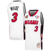 Unisexe Mitchell & Ness Dwyane Wade Blanc Miami Heat Hall of Fame Classe de 2023 Maillot Swingman Throwback