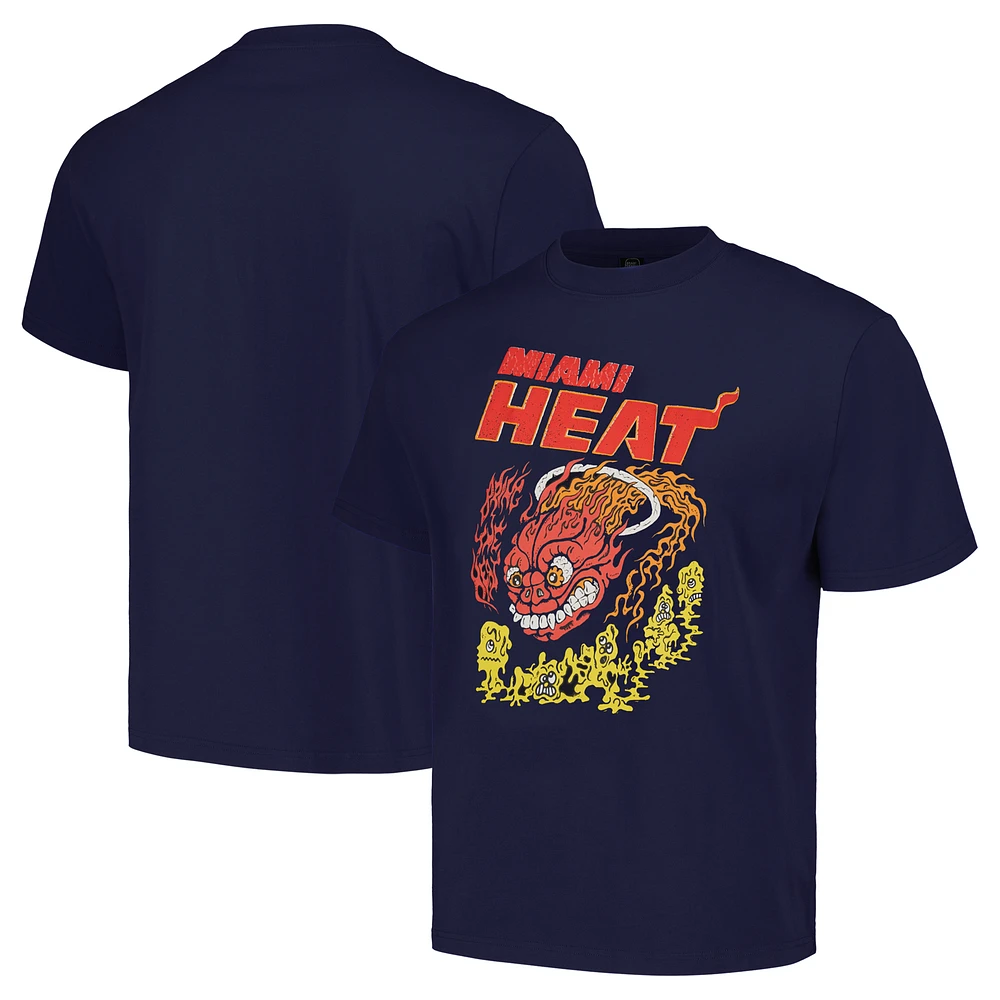 T-shirt unisexe NBA x Brain Dead Navy Miami Heat Identifier Artist Series