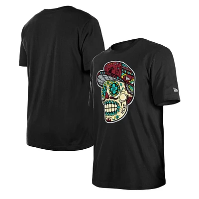 T-shirt unisexe New Era noir Miami Heat Sugar Skull