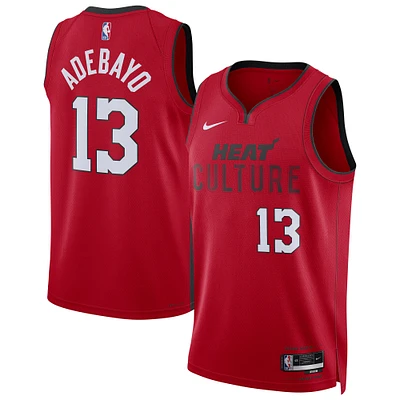 Maillot de joueur Nike Bam Adebayo rouge Miami Heat 2024/25 Swingman - Édition City