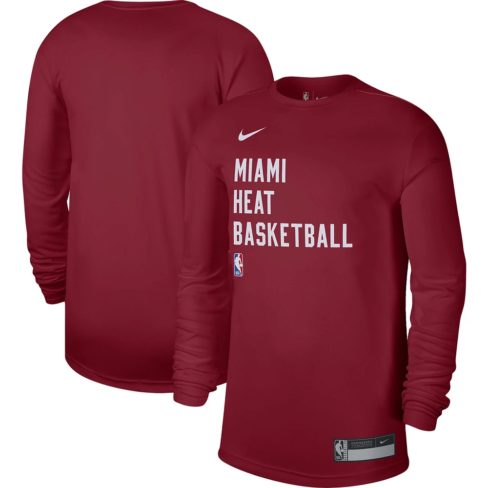 T-shirt à manches longues unisexe Nike Miami Heat 2023/24 Legend On-Court Practice rouge