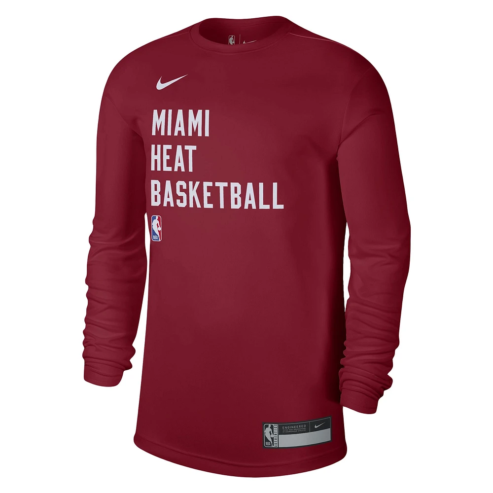 T-shirt à manches longues unisexe Nike Miami Heat 2023/24 Legend On-Court Practice rouge