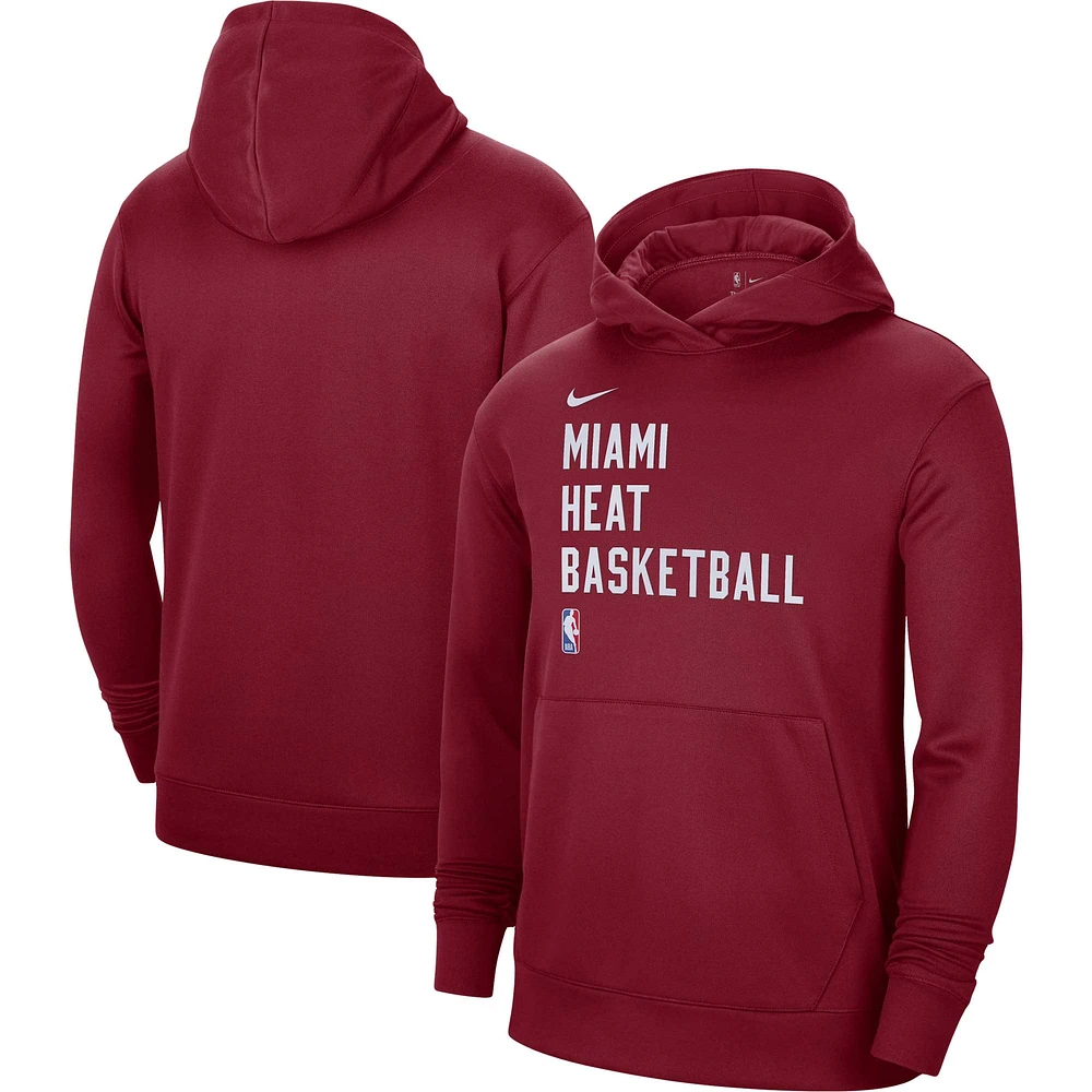 Sweat à capuche unisexe Nike Miami Heat 2023/24 Spotlight On-Court Practice rouge