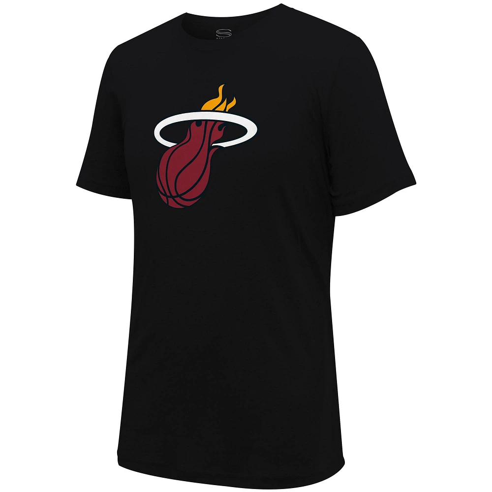 Unisex Stadium Essentials Black Miami Heat Primary Logo T-Shirt