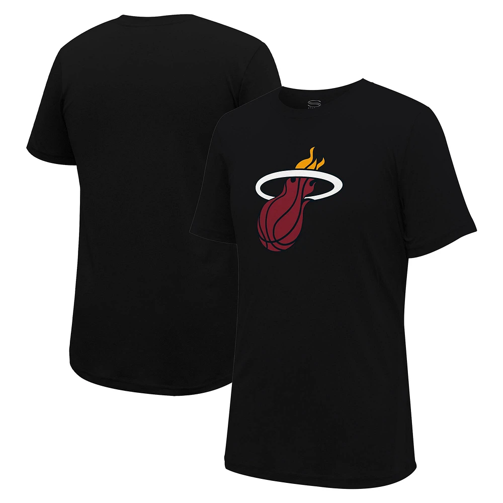 Unisex Stadium Essentials Black Miami Heat Primary Logo T-Shirt