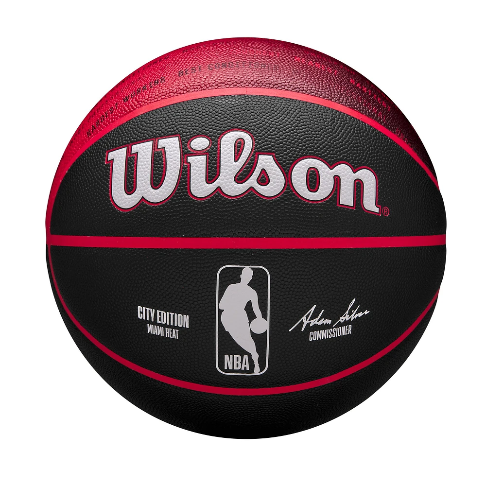 Ballon de basket-ball de collection Wilson Miami Heat 2023/24 City Edition