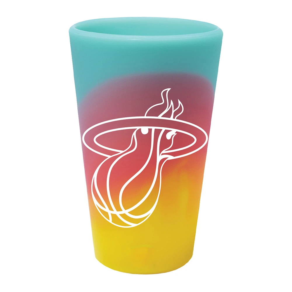 WinCraft Miami Heat 16oz. Fashion Silicone Pint Glass