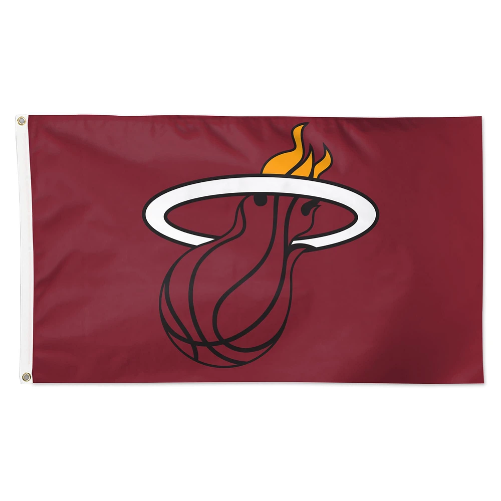 WinCraft Miami Heat 3' x 5' Drapeau simple face avec logo principal