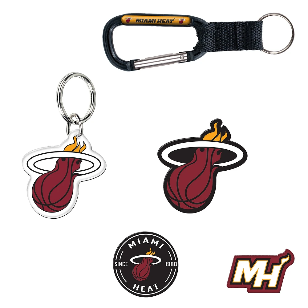 Lot de 5 porte-clés et aimants pour réfrigérateur WinCraft Miami Heat