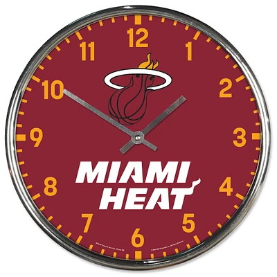 WinCraft Miami Heat Chrome Wall Clock