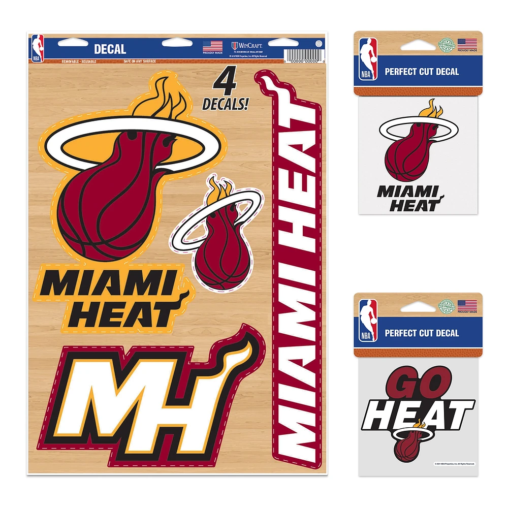 Pack de décalcomanies WinCraft Miami Heat