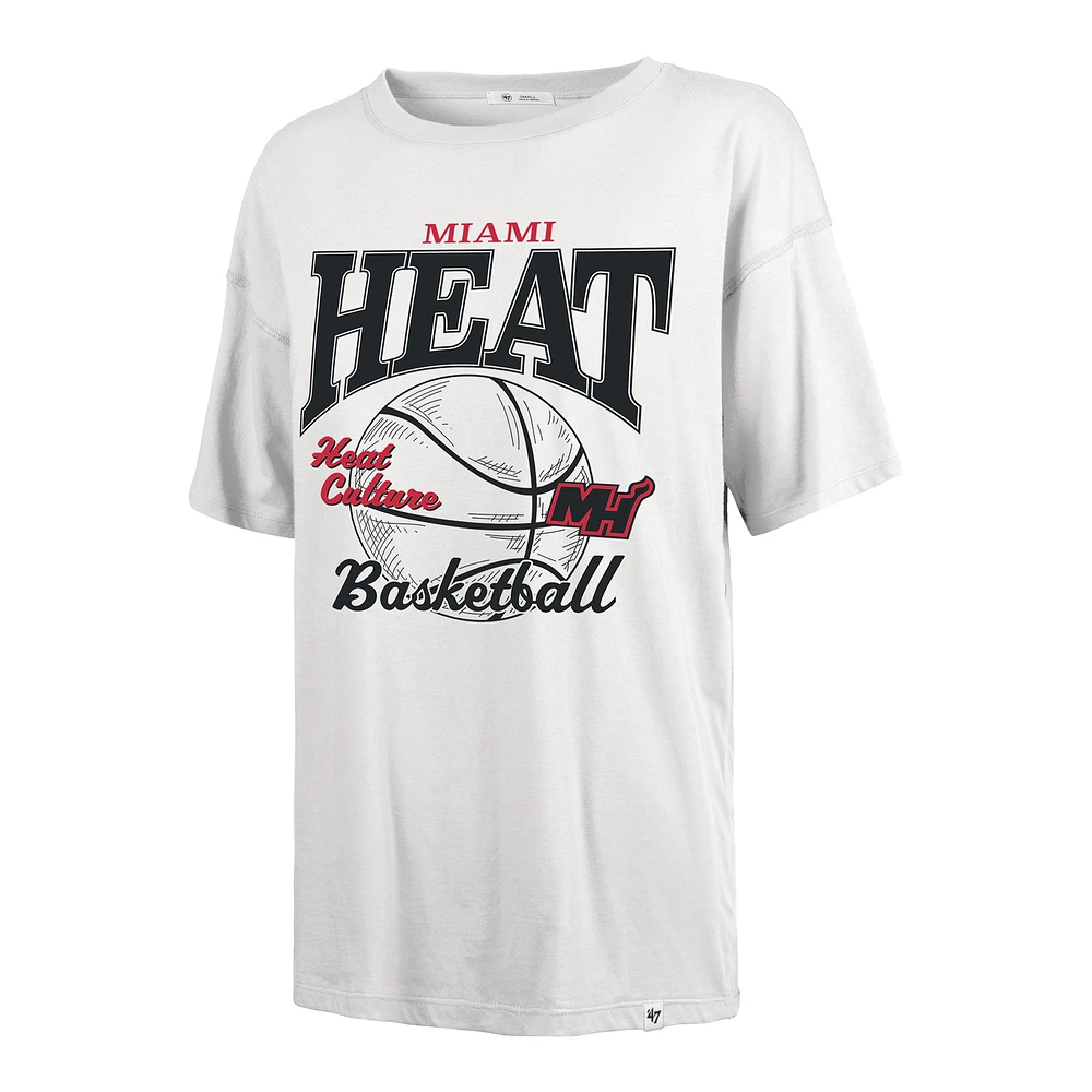 Women's '47  White Miami Heat City Edition Down Court Sadie T-Shirt