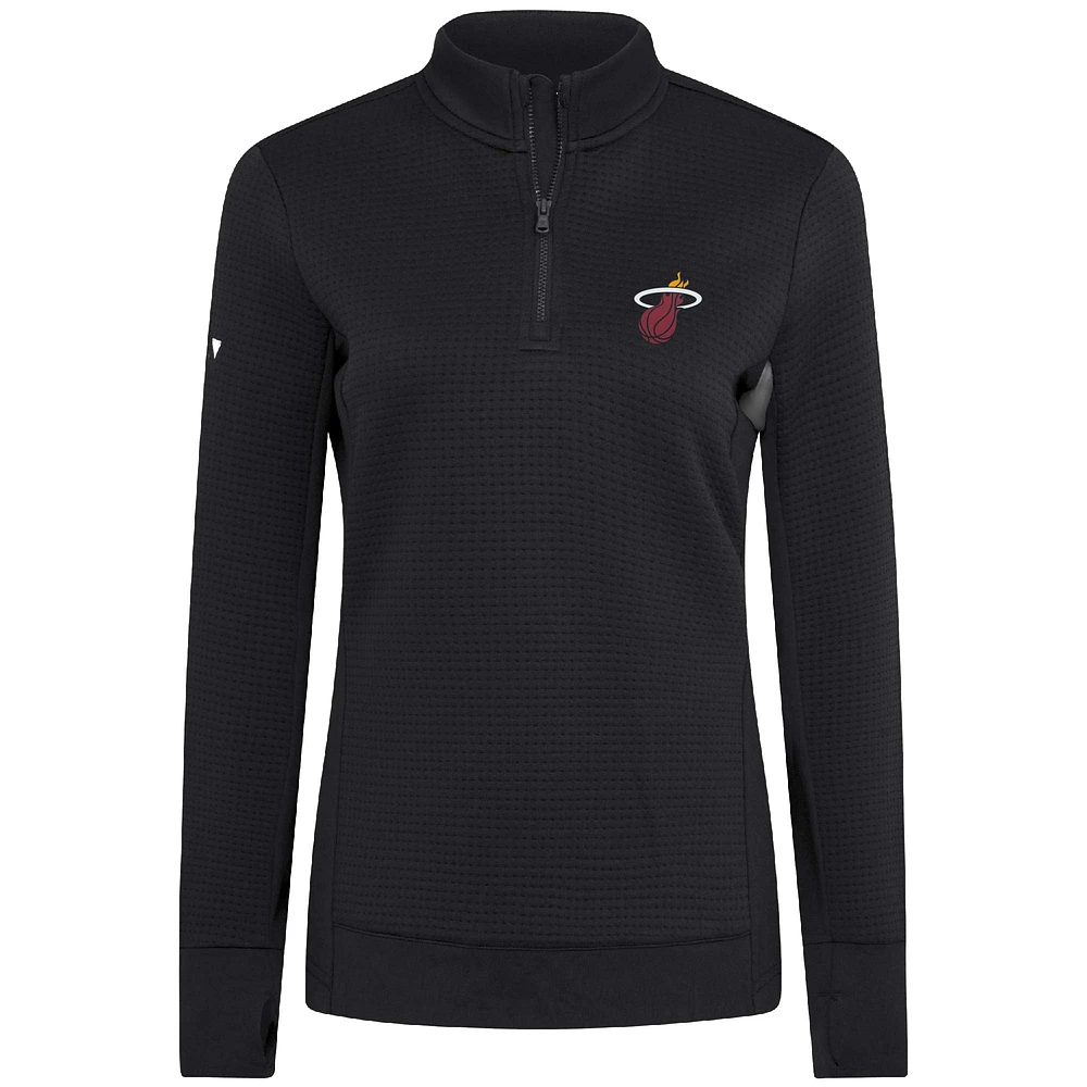 Women's Levelwear  Black Miami Heat Cushion Quarter-Zip Pullover