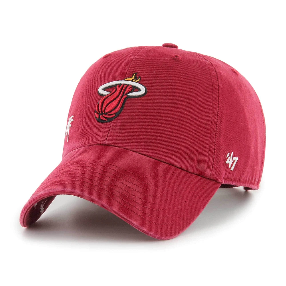 Women's '47  Red Miami Heat Confetti Undervisor Clean Up Adjustable Hat