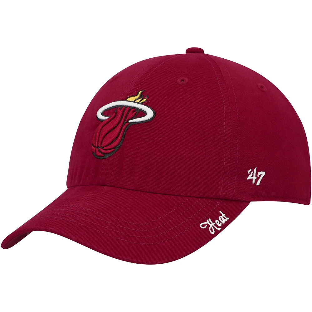 Women's '47 Red Miami Heat Miata Clean Up Adjustable Hat