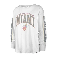 T-shirt à manches longues SOA '47 pour femme, édition Miami Heat City, blanc