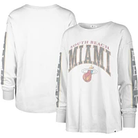 T-shirt à manches longues SOA '47 pour femme, édition Miami Heat City, blanc