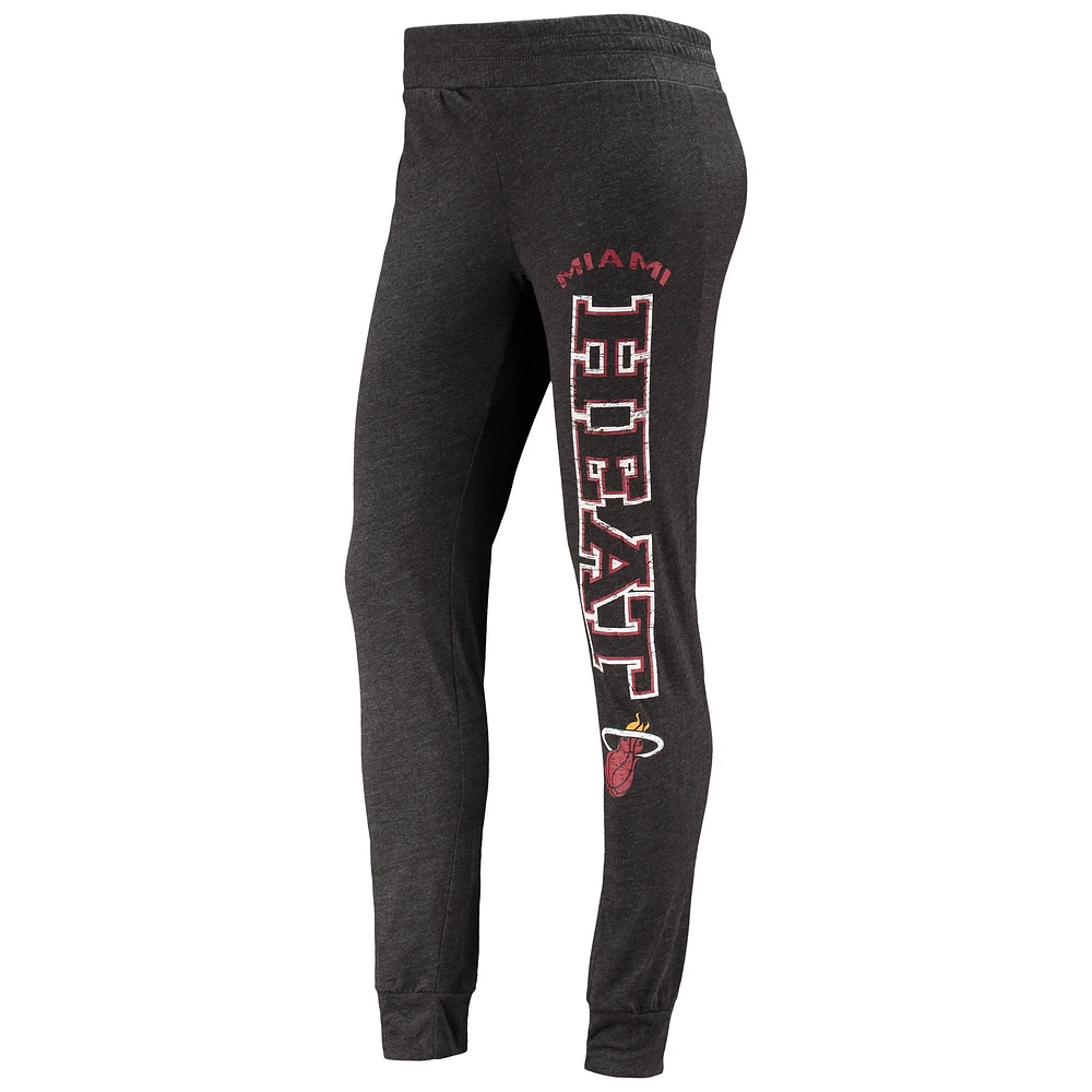 Ensemble de nuit à capuche et pantalon Miami Heat Concepts Sport pour femmes, noir