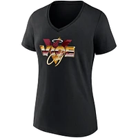 T-shirt noir à col en V Fanatics pour femmes, collection Hometown des Miami Heat, Vice City