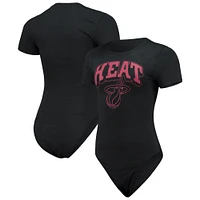 Women's Junk Food Black Miami Heat Bodysuit